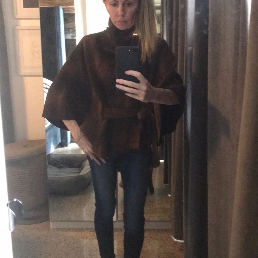 Brown wool cape
